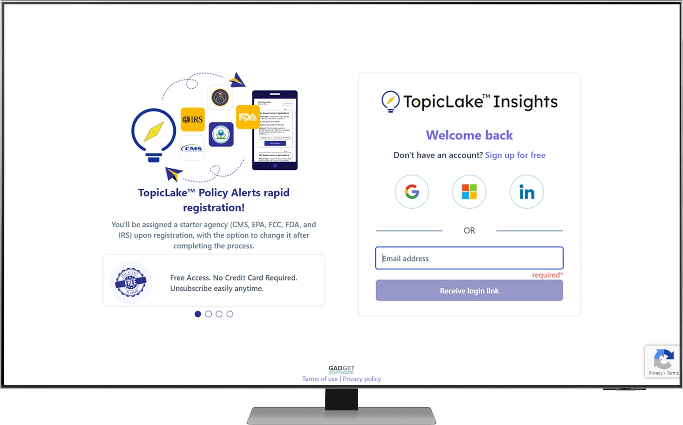 Desktop image represents how to sign up for agencies.