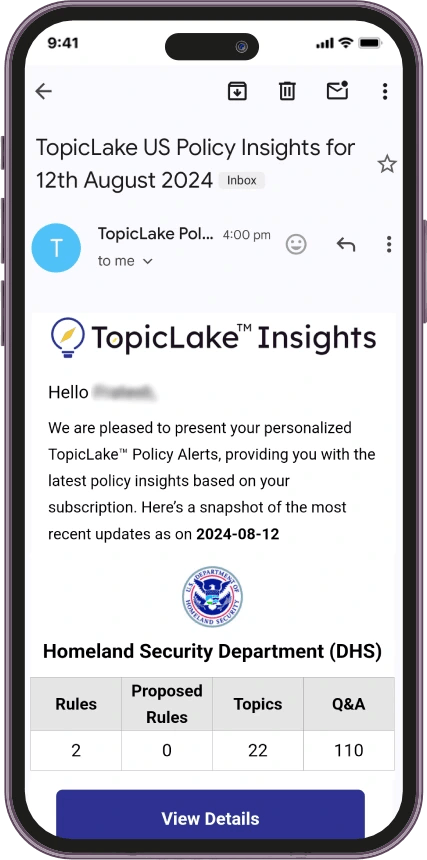 A screenshot of an alert notification within a mobile insights dashboard.
